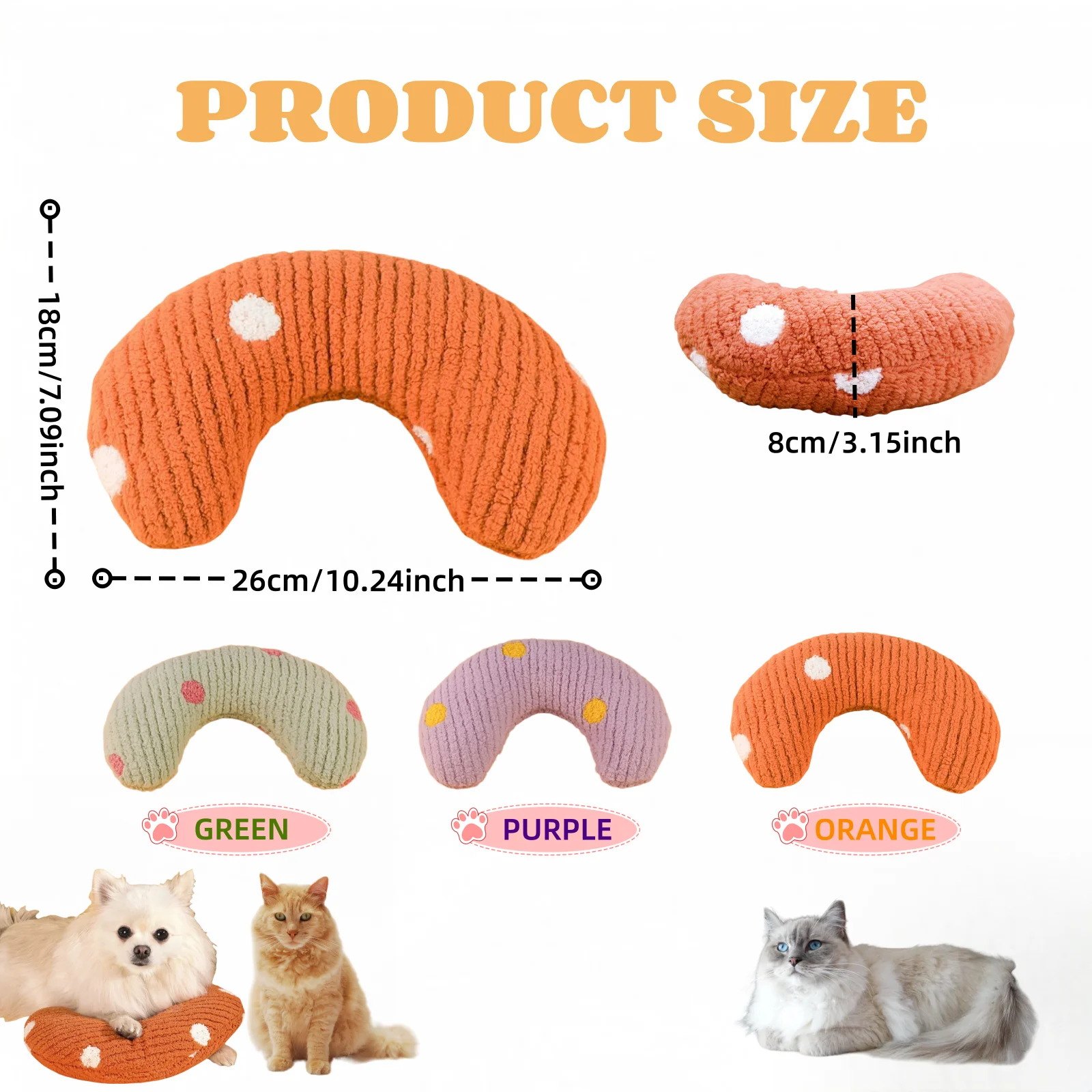 Cat Pillows for Indoor Cat and Puppy Dog Pillows U-Shaped Pillow for Cats and Dogs Soft Fluffy Dog Calming Pillow