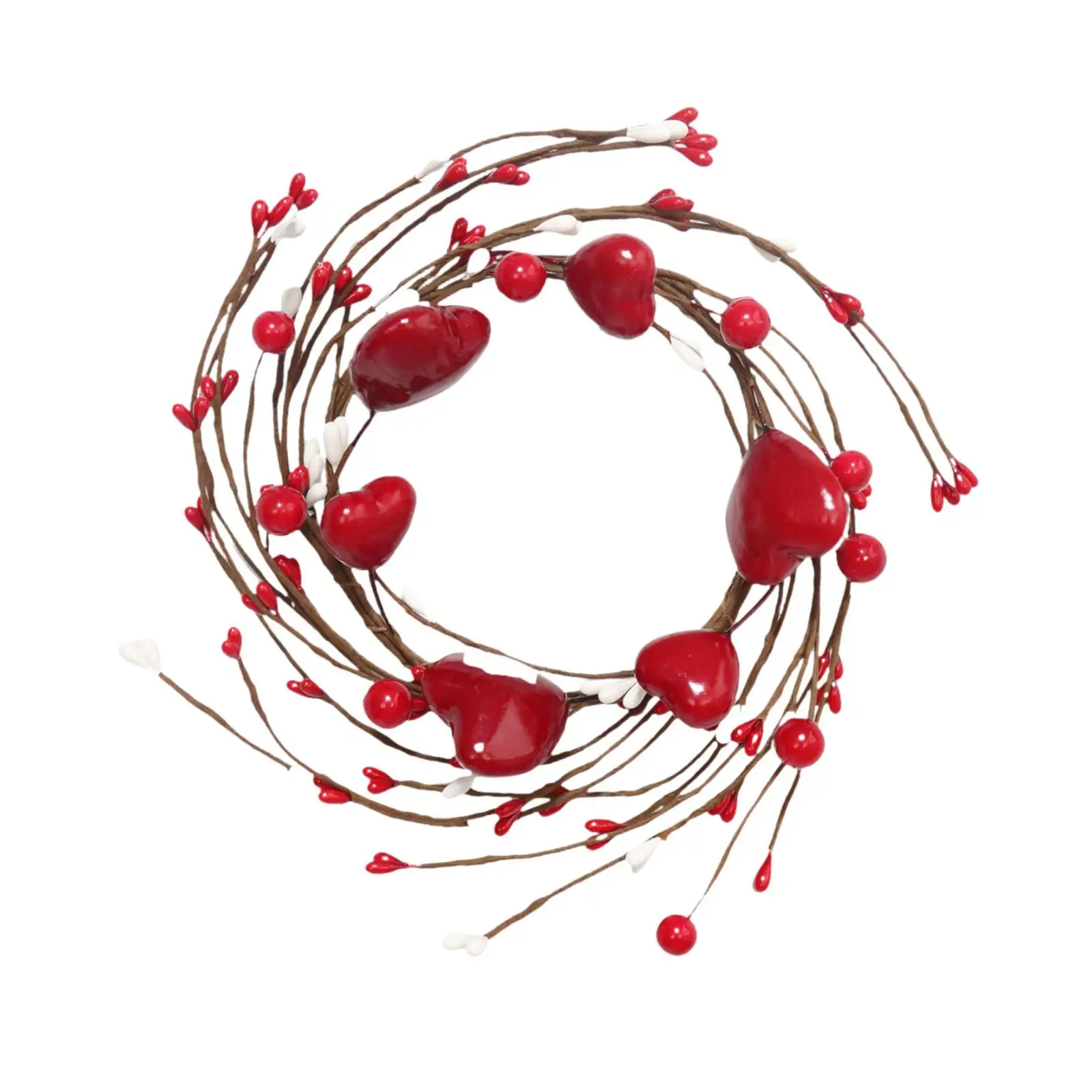 Candle Ring Artificial Red Berries Wreath Small Boho Wreath for Thanksgiving