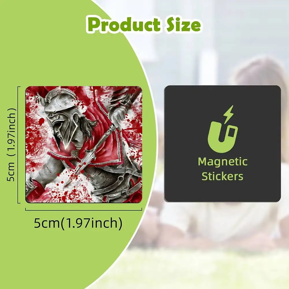 For Odyssey Agamemnon Spartan Acrylic Refrigerator Magnets Square Sticker Kitchen Office Decor Creative Birthday Craft Gift