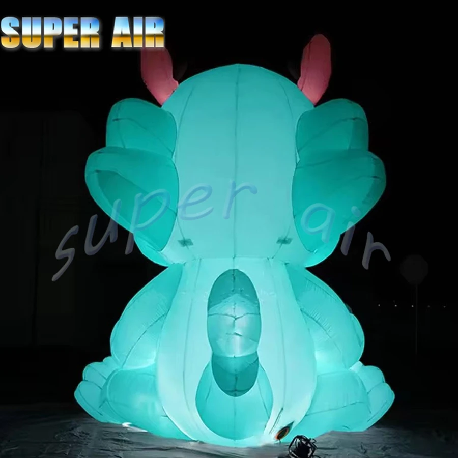 Venta directa de fábrica, bonito modelo de dibujos animados, modelo de mascota inflable, dragón de dibujos animados inflable para fiesta