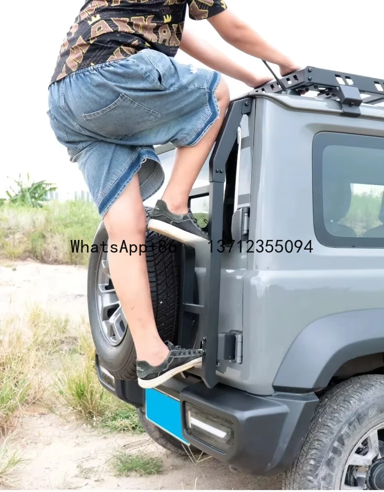 For JIMNY ACCESSORIES2023-2024 New five-door version of Jimni 5door modified fittings tail door Aluminum climbing ladder rea