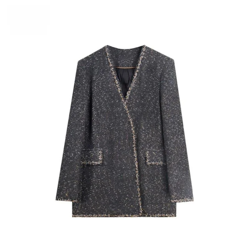 

Женское стеганое пуховое пальто миди с V-образным вырезом, осенне-зимнее, новое, в стиле французской моды, верхняя одежда для женщин