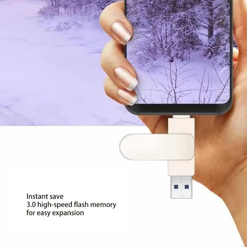 محرك أقراص فلاش محمول LX0B محمول U في 1 لنظام Android- النوع C USB3.0 DISK 32/64/128GB