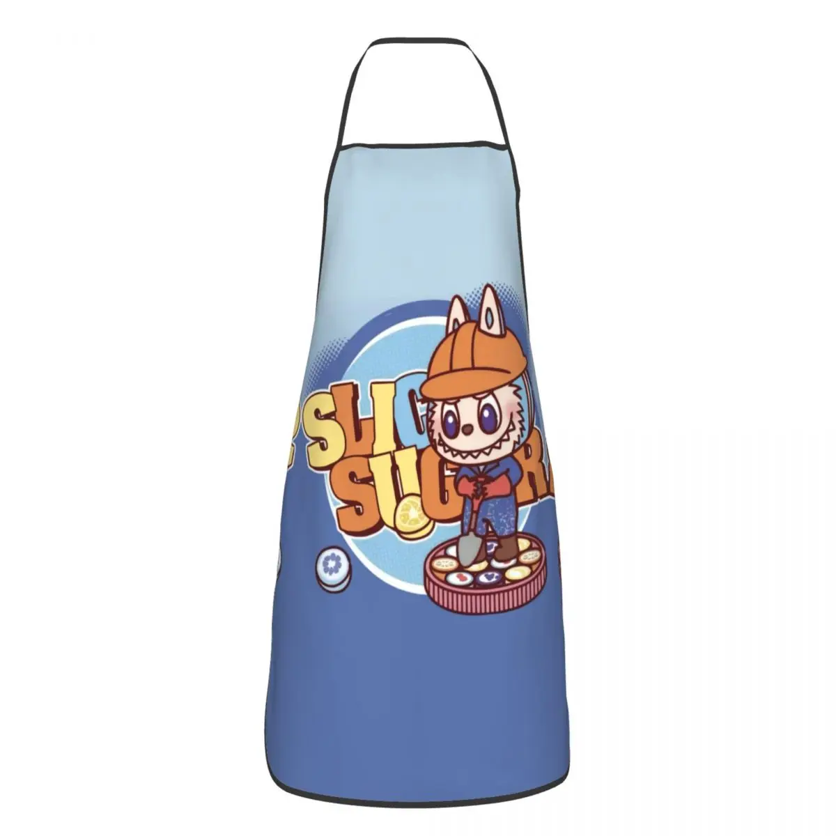 Custom Bib L-Labubues Cartoons Aprons for Men Women Unisex Adult Chef Cooking Kitchen Tablier Cuisine Baking