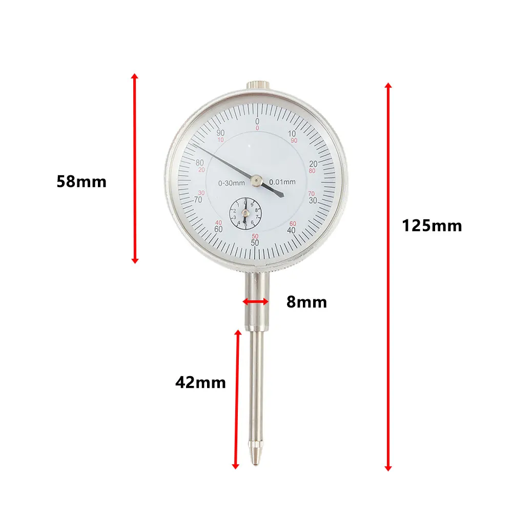 Instrument Pointer Dial Indicator Metal Precision Tool 0.01mm 1* 1PC Accuracy Measurement Dial Indicator Gauge