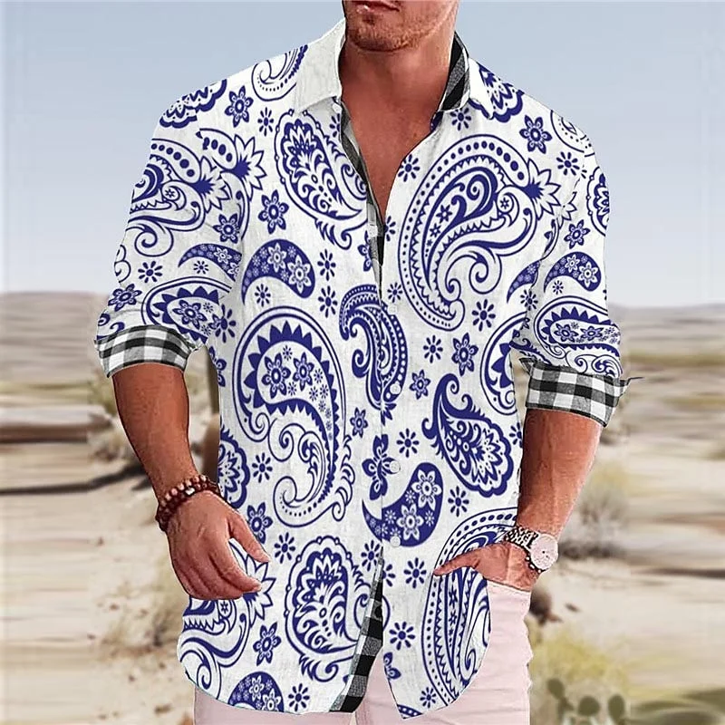 Men\'s Shirt Creative Colorful Floral Suit Lapel Long Sleeve Fashion Casual 2023 New Designer Design Soft Comfortable Material