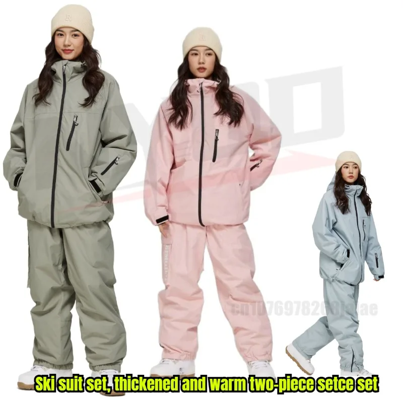 

2025 Ski suit set Snowboard double board thickened warm two-piece set Outdoor mountaineering suit skiing