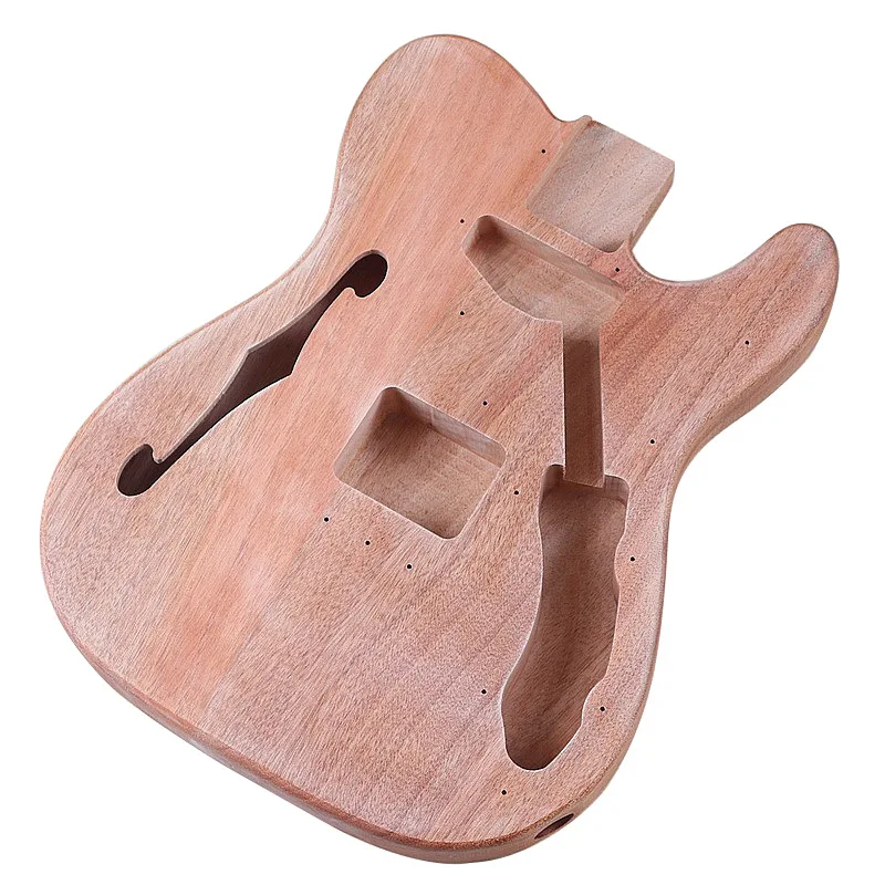 F-hole Electric Guitar Body Made of Orange Wood, DIY Professional Accessories, Bucket Suitable for Creation