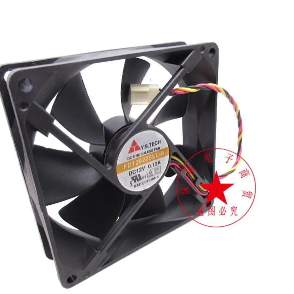 

9cm Fan NEW For Y.S TECH FD129225LL-N DC 12V 0.12A 90x90x25mm 3-Wire Server Cooling Fan