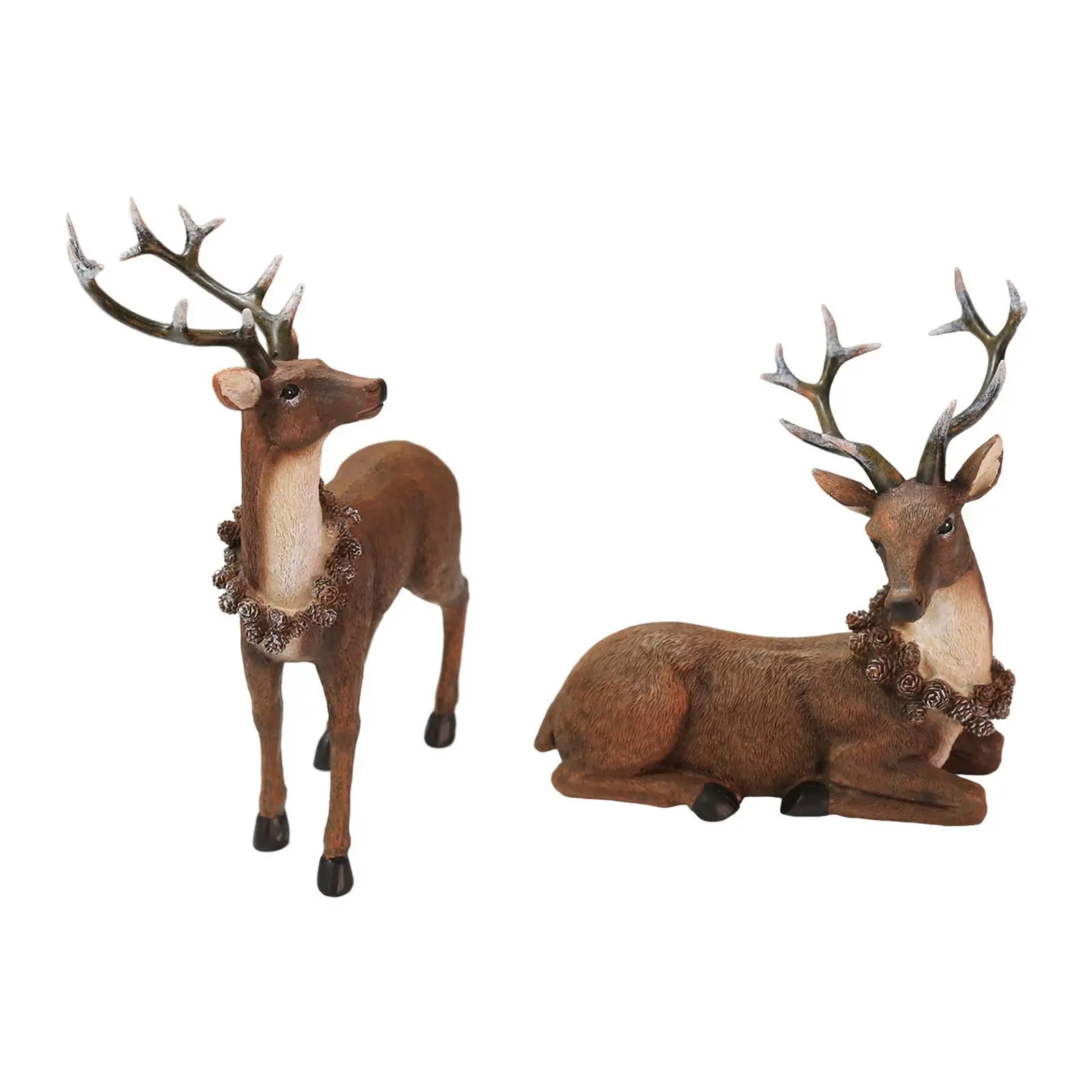 Reindeer Statue Ornaments Animal Statue Home Decor Deer Figurine Deer Statue for Living Room Office Bookshelf Desktop NightStand