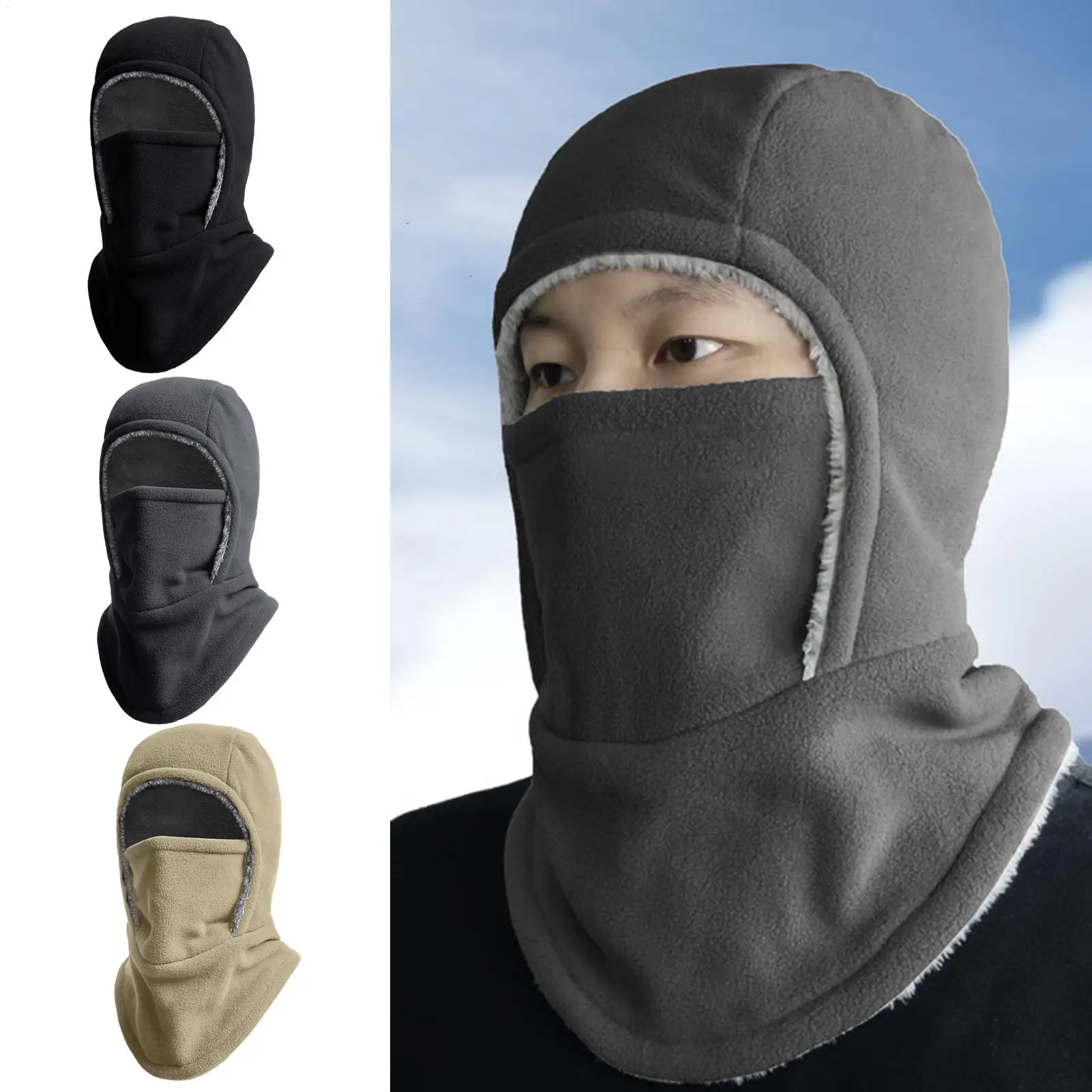 قبعة شتوية متعددة الوظائف، مقاومة للرياح ودافئة للدراجات النارية لتدفئة الرقبة للنساء للتزلج على الجليد والتزلج على الجليد