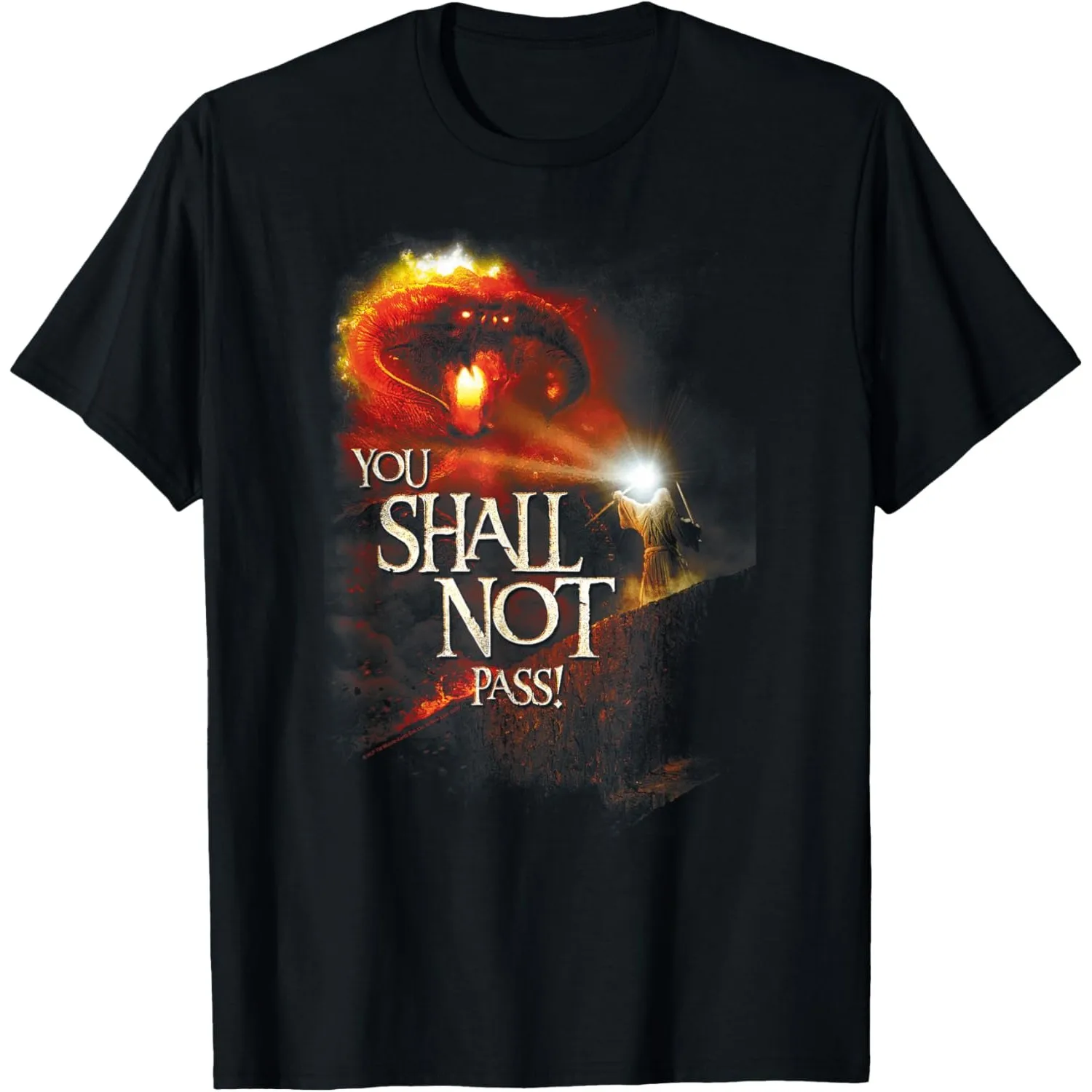 

Lord Of The Rings Balrog You Shall Not Pass Graphic T-Shirt Men Cotton Short Sleeve