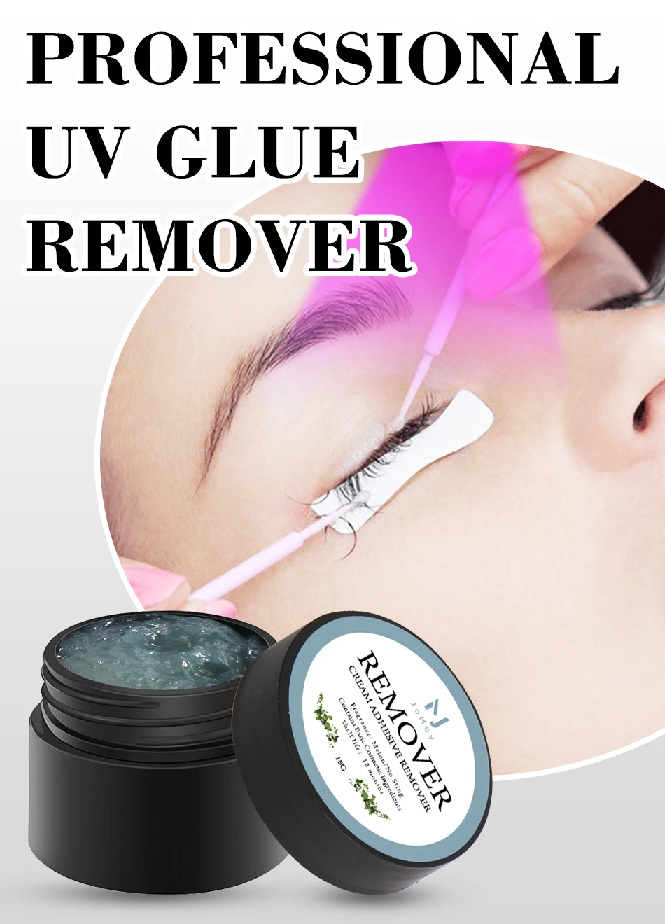 JOMAY 15g Wimpernverlängerung Kleberentferner Falsche Wimpern Make-up-Entferner Werkzeug Falscher Wimpernkleber Entferner Professioneller UV-Kleber – Detail 4