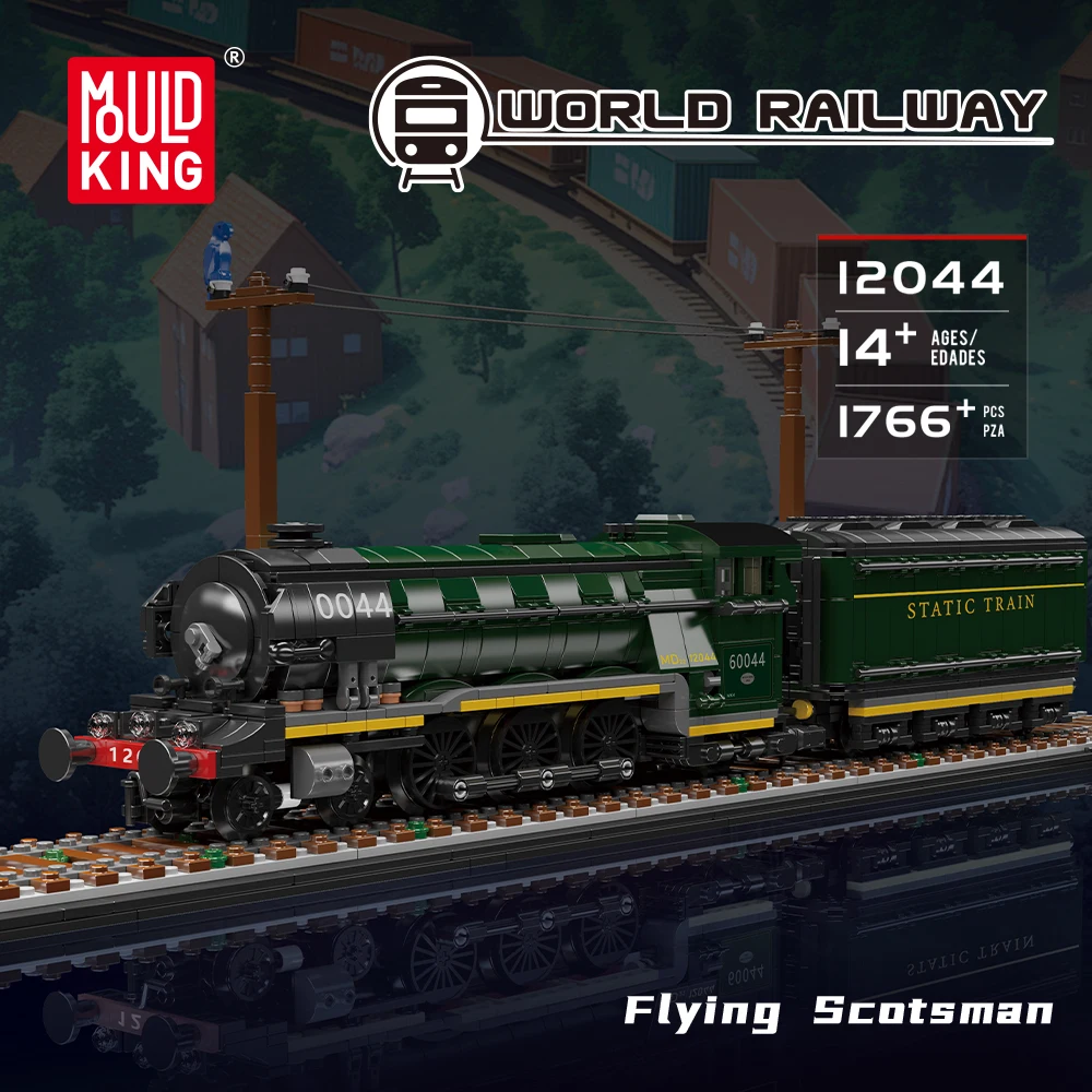 Mold King 12044 Flying Scotsman Trein Model 1766 STKS Bouwstenen Speelgoed MOC Puzzel Montage Bricks Kit voor Kind Verjaardagscadeau