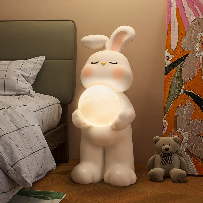 

Home Decor Sculptures & Figurines Decorations Accessories White Rabbit Floor Lamp Ornaments Living Room Resin Animal Statues