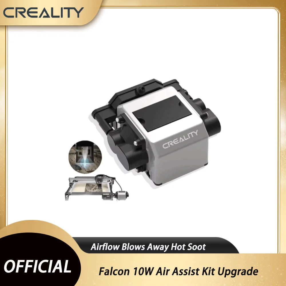 

Creality CR-Laser Falcon 10W Air Assist Kit Upgrade Accessories Package Strong Airflow Blows Away Hot Soot Neat Work Low Noise