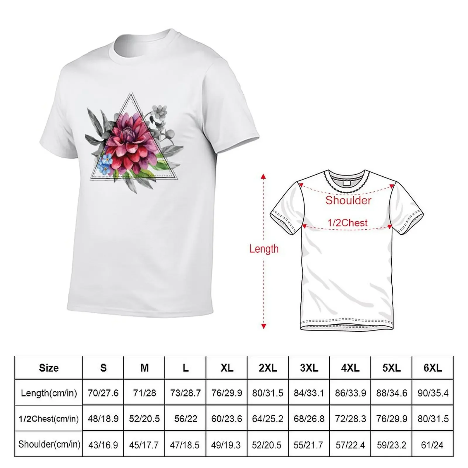 Geometric Dahlia T-Shirt vintage clothes anime stuff street wear mens designer clothes