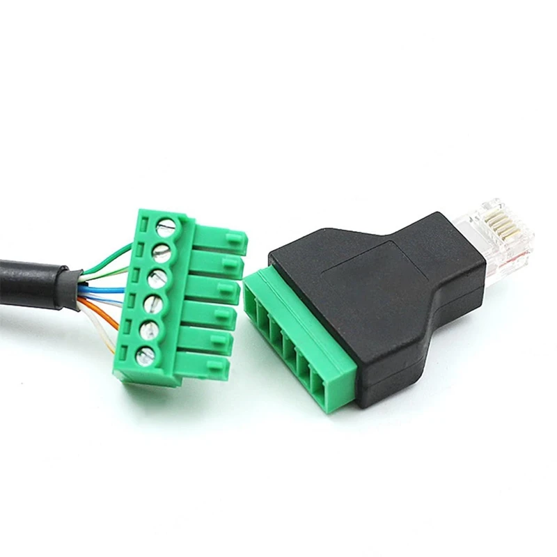 オス-オスネジ留め式端子台アダプタ,ケーブル延長,モジュラーコネクタ,cat3,rj12,6p6c,6ピン,5個