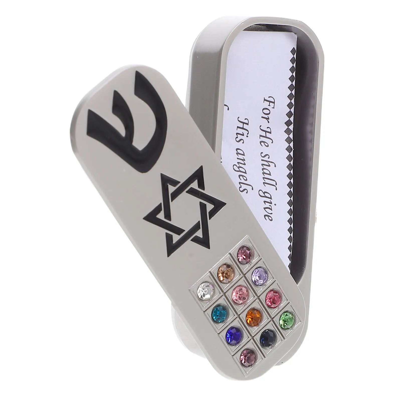 Metal Mezuzah Case Jewish Home Blessing Scroll Holder Traditional Artistic Decor for Door DIY Installation Home Mezuzah