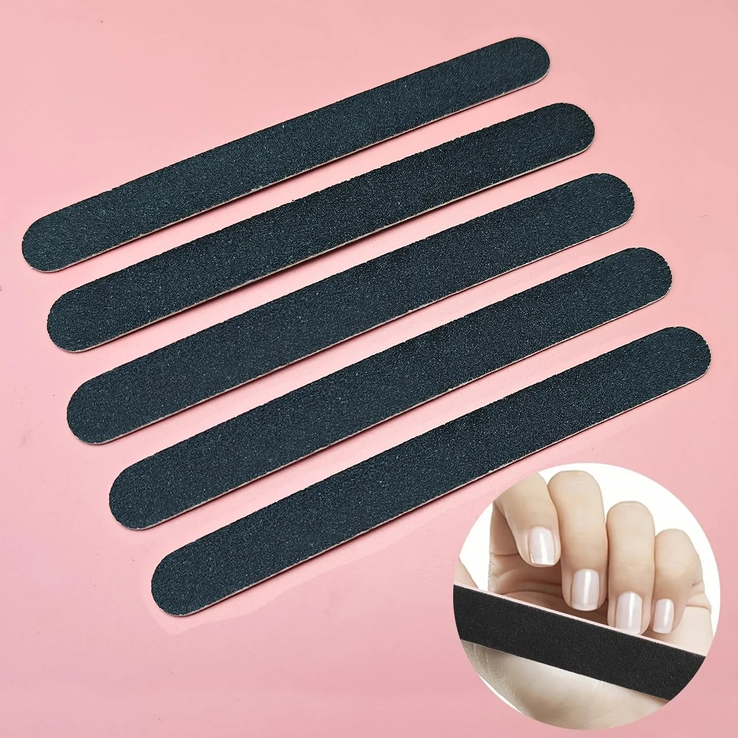 Buy in Bulk Pay One Shipping Fee Only 5 Pieces Nail File Long Square Shape Manicure Sand Buffer Files