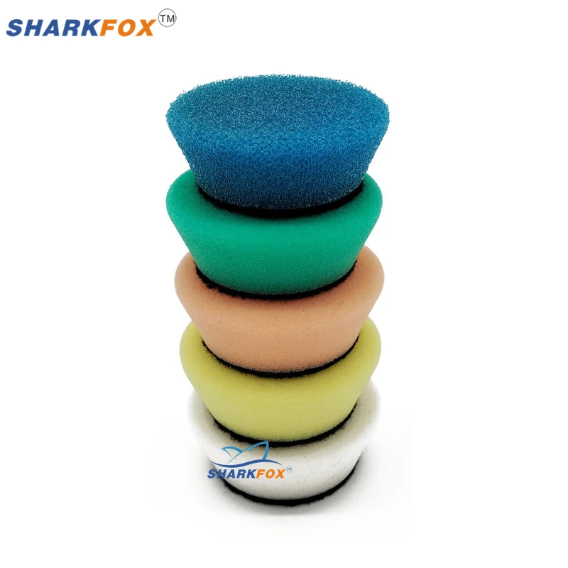 Sharkfox-Kit de almohadillas de pulido, almohadilla de lana, esponja de encerado, almohadillas pulidoras de detalles de coche, 32 piezas, 1 pulgada,