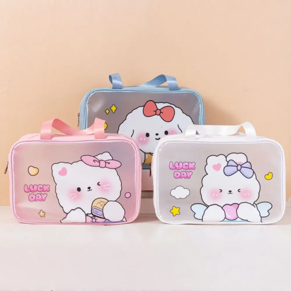 Handbag Ins Cartoon PVC Cosmetic Bag Portable Cute Storage Bags Large-Capacity High Appearance Level Wash Pouch Girl