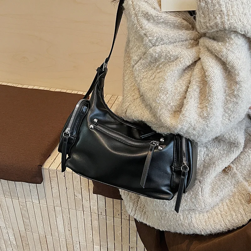 

2025 A/W Vintage Crossbody Bag for Women, Genuine Leather Multi-way Shoulder Purse, Large Capacity Tote for Work & Dating