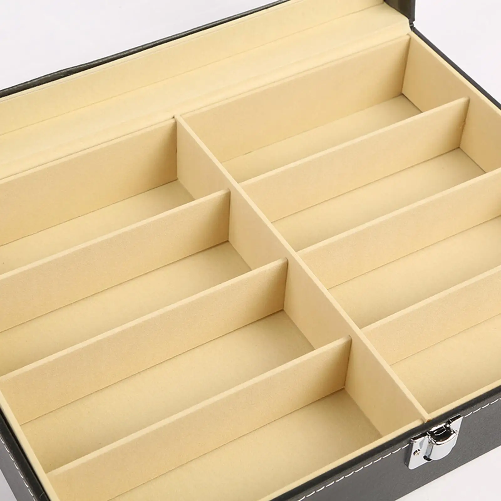 

Eyeglasses Glasses Display Case 8 Compartments Glasses Box Display Case Jewelry Watches Show Tray for Bedroom Fitness Bands