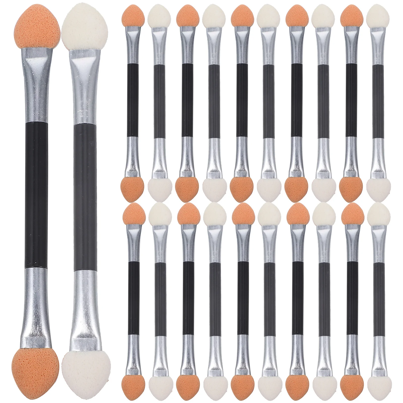 24 قطعة فرش ظلال العيون القابل للتصرف مزدوجة الجانبين ظلال العيون الإسفنج العصي ماكياج الفنانين محلات التجميل فرشاة ظلال العيون