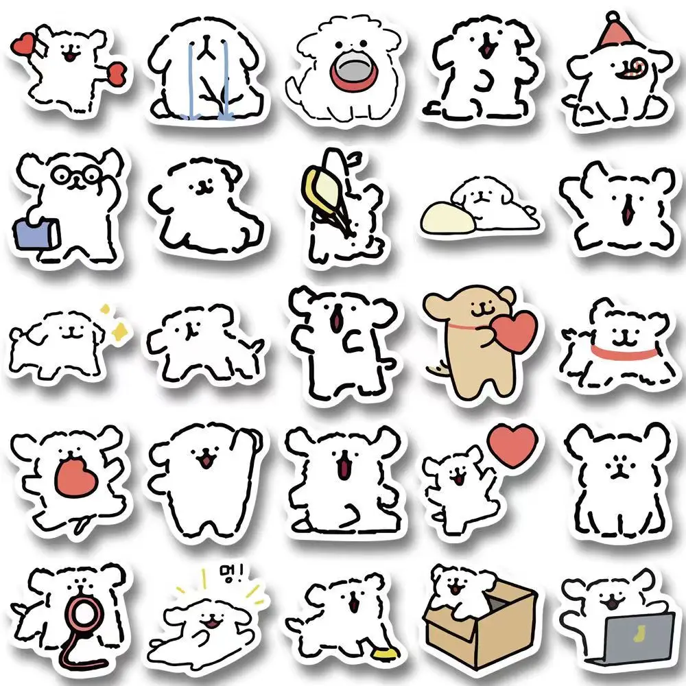 Nette Hund Tier Cartoon Aufkleber Graffiti Aufkleber DIY Skateboard Motorrad Gepäck Telefon Fall Aufkleber Kinder Spielzeug Decor Aufkleber