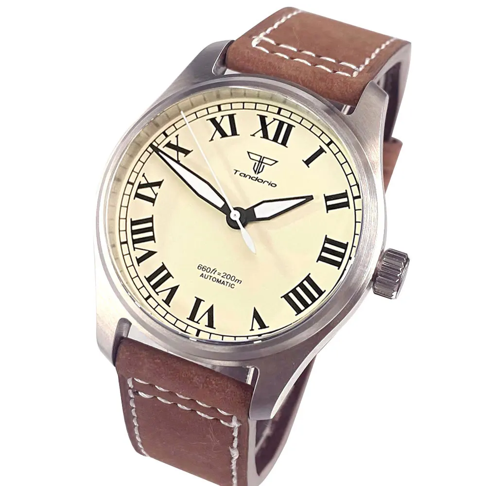 Automatische Pilotenuhr für Herren, 39 mm, Miyota8215, 20 bar, wasserdicht, mechanisch, Retro-Fliegeruhren, Saphirglas, 316L-Stahl – Detail 10