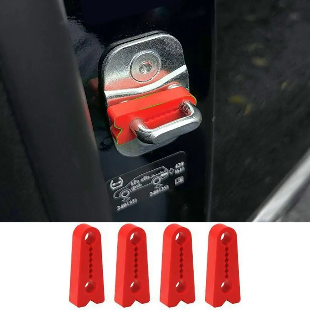 4 stuks autodeur slot schokdemper siliconen hoes geluidsreductie & anti-botsing pad, universele vergrendelingsbeschermer voor autodeur