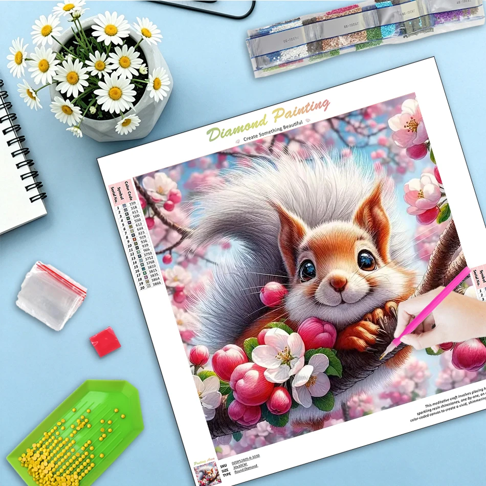 

Diamond Painting Home Decor Gift Artwork Squirrel Full Round/Square Diamond Art Kit Handiwork Art Diamond Art Embroidery