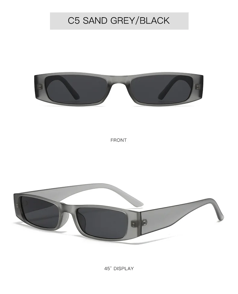 Neue Vintage Quadratische Sonnenbrille für Damen und Herren Marken-Rechteck-Sonnenbrille Ovale Brillen für Männer und Frauen – Detail 10