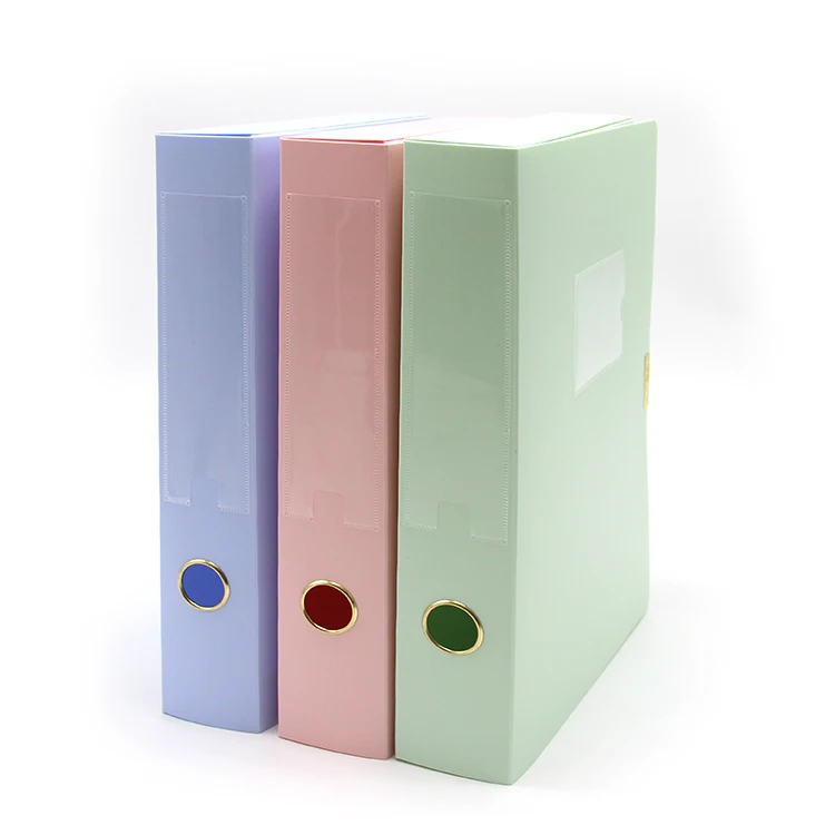 3 Pcs Stationery Supplies A4 Customized Color 1 Hole Acrylic Plastic PP Document File Storage Box For Office School