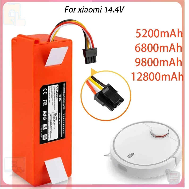 

14.4V 12800mAh Li-ion Battery Replacement for Robotic Vacuum Cleaner Compatible with Xiaomi Robot Roborock S50 S51 S55;