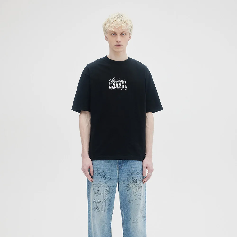 KITH X BAAN  Collaborative Comfortable Pure Cotton Short Sleeve Printed T-Shirt Men's Fashionable Breathable Summer Tee