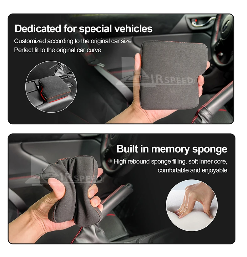 Italienisches Premium-Wildleder für Toyota GR86 Subaru BRZ 2022 2023 2024 2025 2026 Armlehnenkissen Auto-Mittelkissen Polsterung Automobil – Detail 7