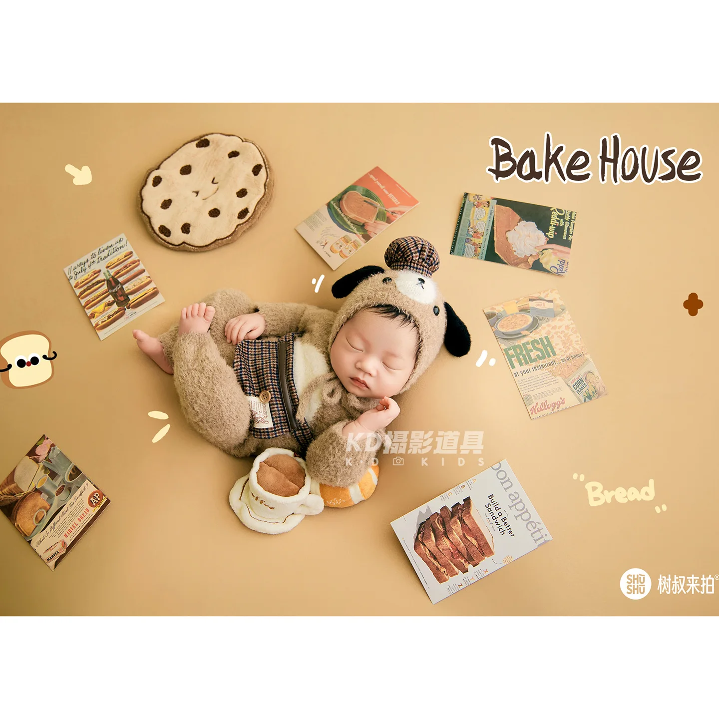 

Animal cartoon style photo clothes full moon props baby photography clothing studio newborn theme genuine 아기 코스프레