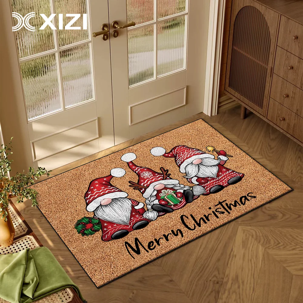 Christmas Santa Snowman Gnomes Entrance Doormat Kitchen Bathroom Foot Mat Living Room Bedroom Carpet Home Decoration Area Rug