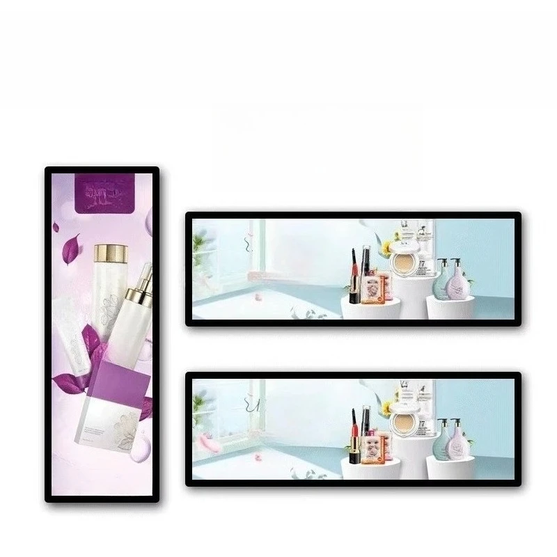 Thin film transistor stretch strip LCD display for digital signage on advertising stands