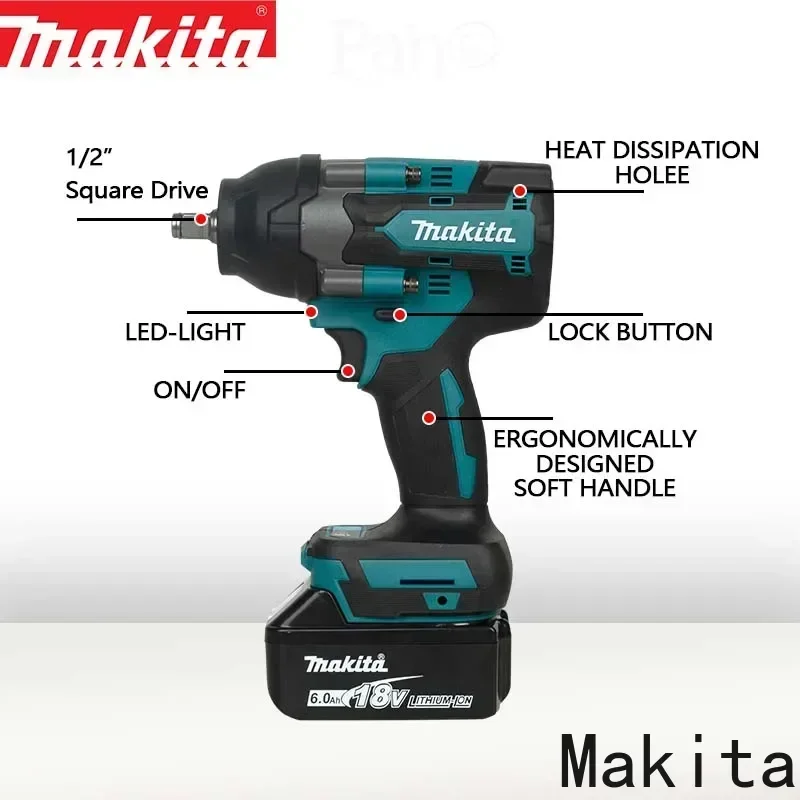 Makita 18V charging impact wrench Brushless lithium electric wrench Large torque  DTW700  impact wrench - view 4
