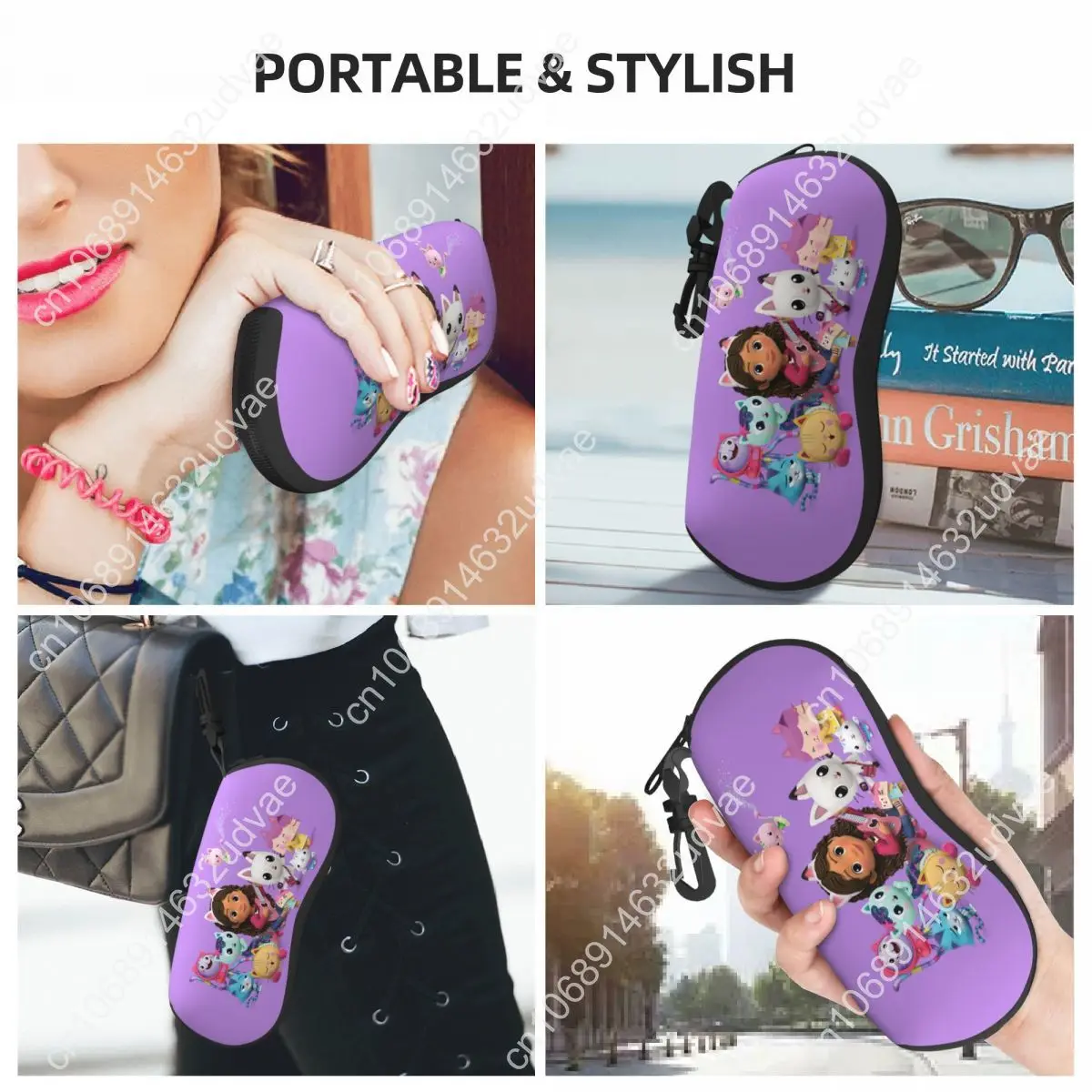 Benutzerdefinierte Gabbys Puppenhaus Gabby Katzen Sonnenbrille Weiches Neopren Reißverschluss Cakey Mercat Shell Brillenetui Schutzbox für Brillen