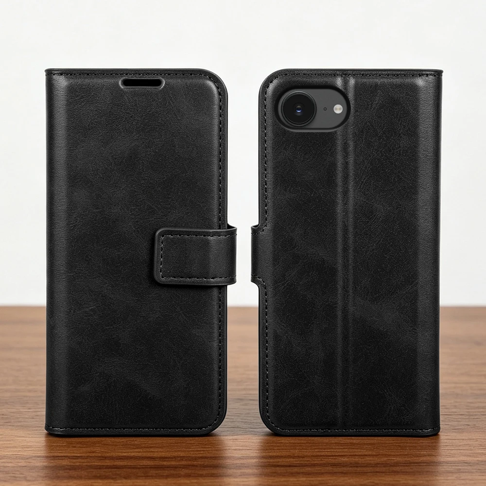 Luxury Calf Leather Flip Cover Case For iphone 16e 17e 17 Pro Max Air 16 15 14 Plus 12 13 Mini Phone Case Shockproof Coque Funda