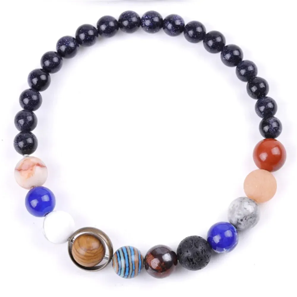 Hot Selling Cosmic Solar System Bracelet Eight Planets Couple Friend Sky Bracelet Jewelry Handmade Accessories Gifts