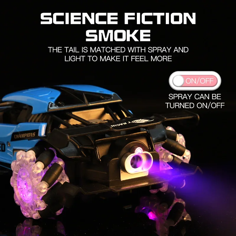Alloy RC Twist Stunt Cars Drift Vehicle Spray 4WD Gesture Sensing Remote Control Racing Car Toy with Lights Boys Birthday Gifts
