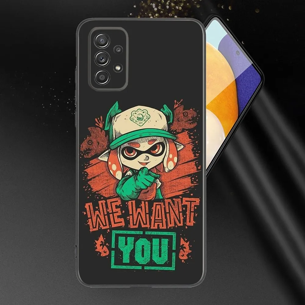 Game S-Splatoon Phone Case For Samsung Galaxy A13,A21s,A22,A31,A32,A52,A53,A71,A80,A91 Soft Black Phone Cover