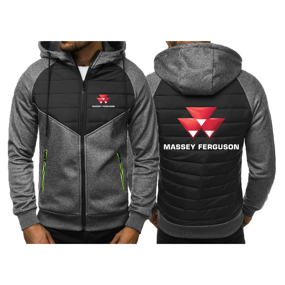 2025 ربيع الخريف الرجال ماسي فيرغسون شعار طباعة المرقعة مقنعين هوديس سليم معطف مريح شارع العليا سترة أنيقة تحمل شعار لعبة البيسبول