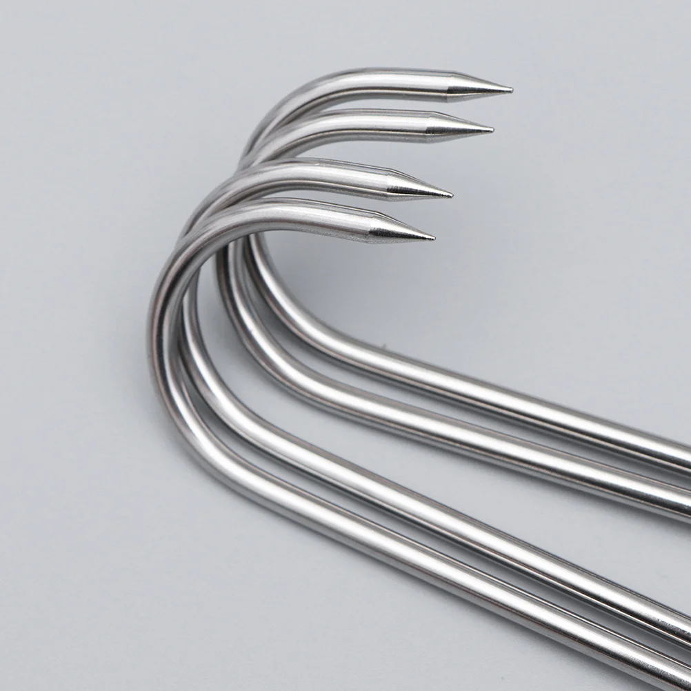 

6Pcs Stainless Steel Meat Hooks Rust Proof Drying Hanging Hooks for Bbq Smoking Bacon Hams Meat Processing 4cm Diameter