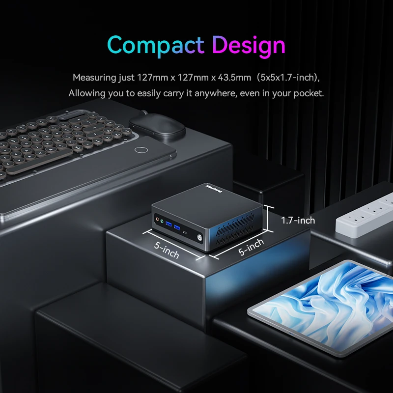 Maxtang Mini PC Windows 11 Intel Jasper Lake N5095 CPU DDR4 16GB 512GB Mini PC คอมพิวเตอร์จอแสดงผลแบบ Dual